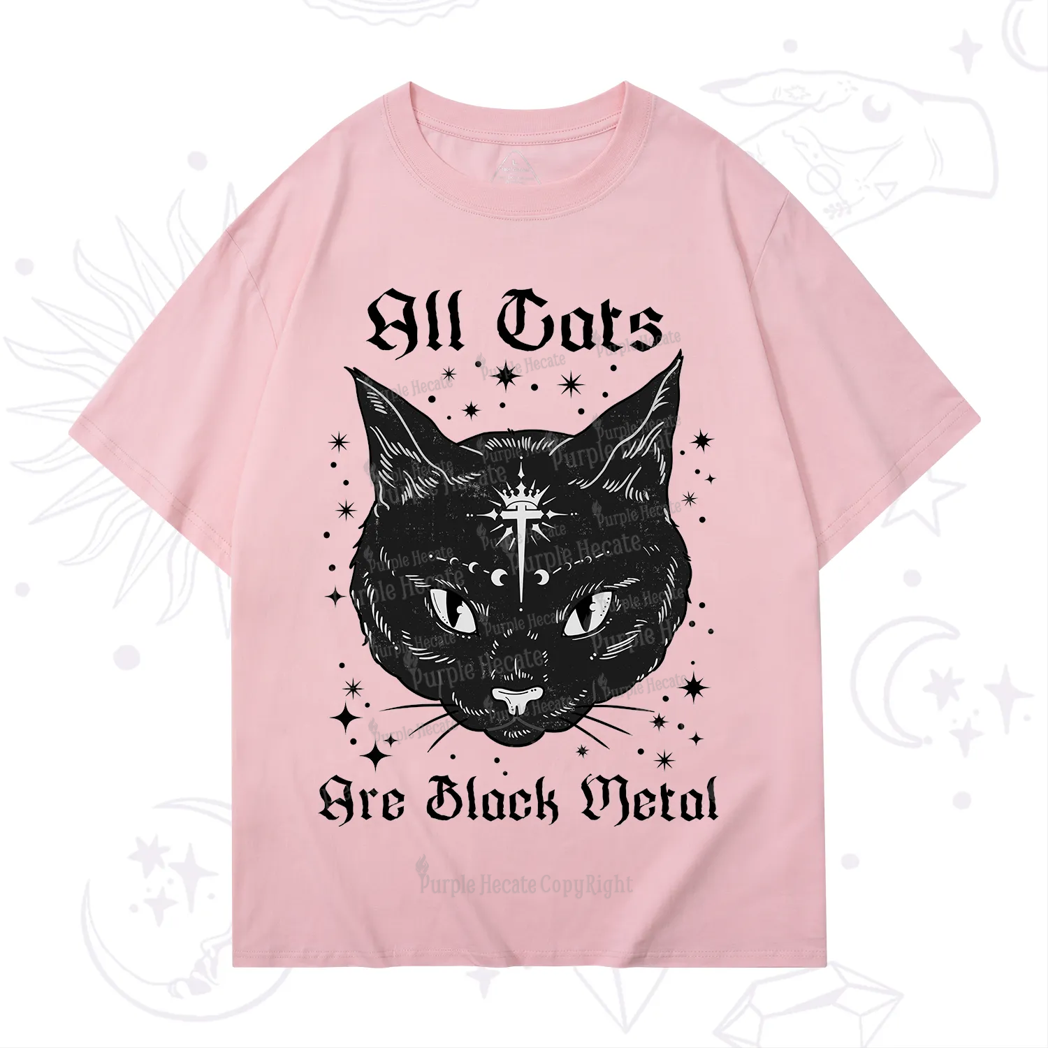 Purplehecate All Cats Are Black Metal T-Shirt
