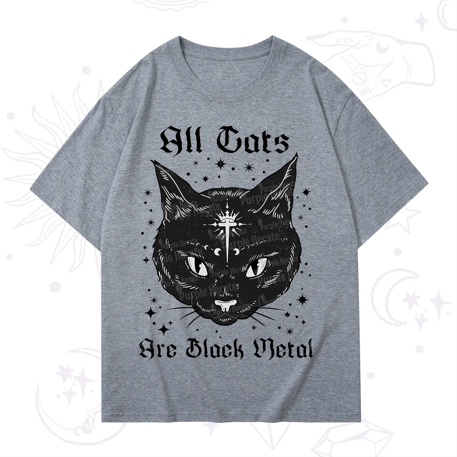 Purplehecate All Cats Are Black Metal T-Shirt