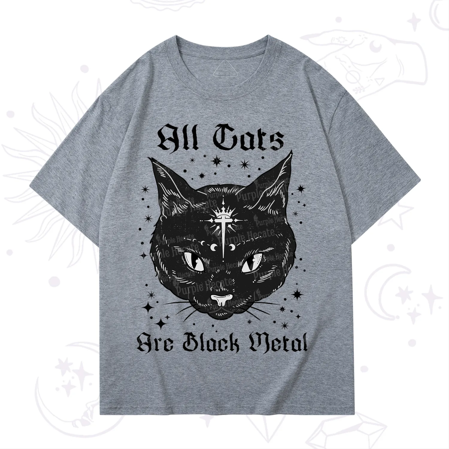 Purplehecate All Cats Are Black Metal T-Shirt