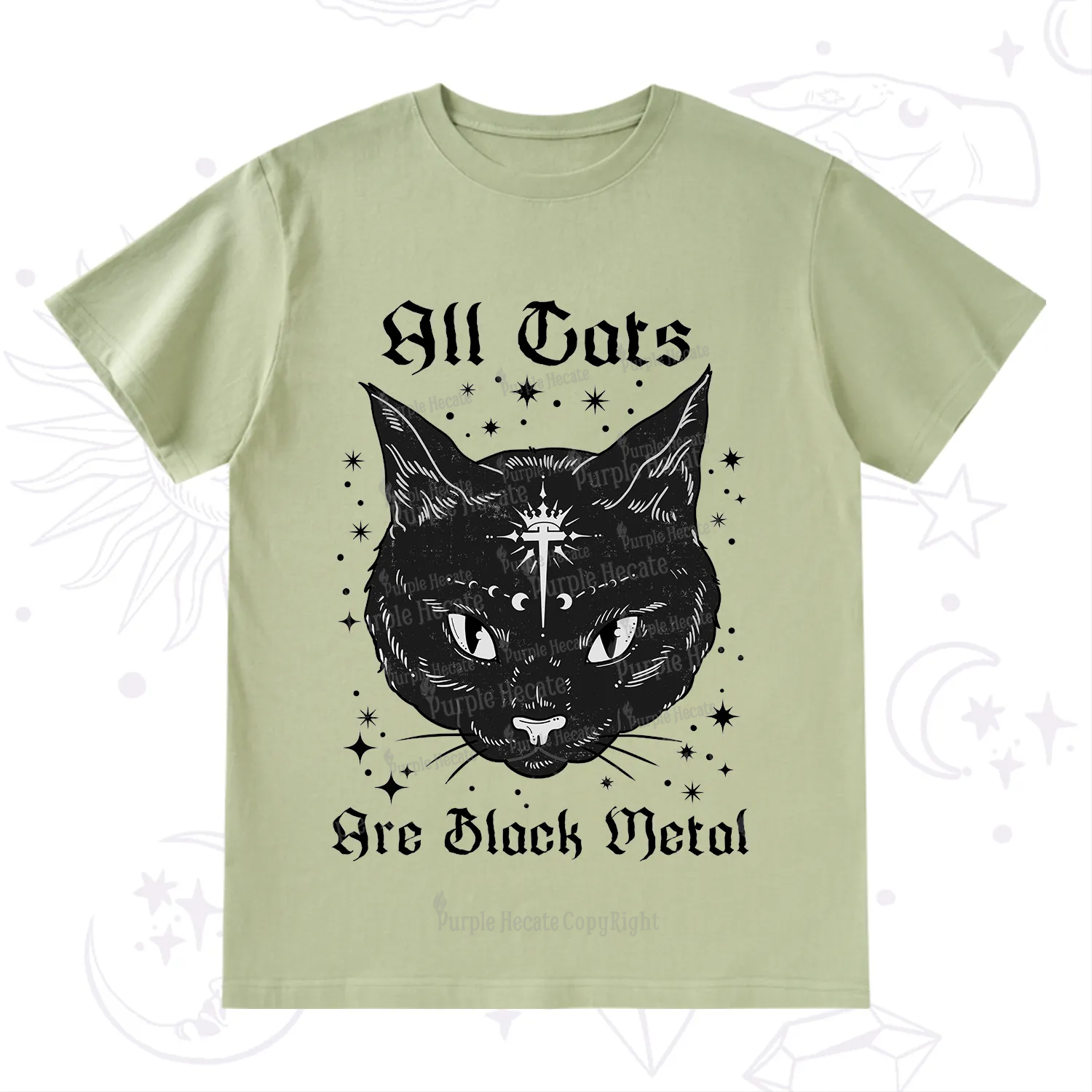 Purplehecate All Cats Are Black Metal T-Shirt