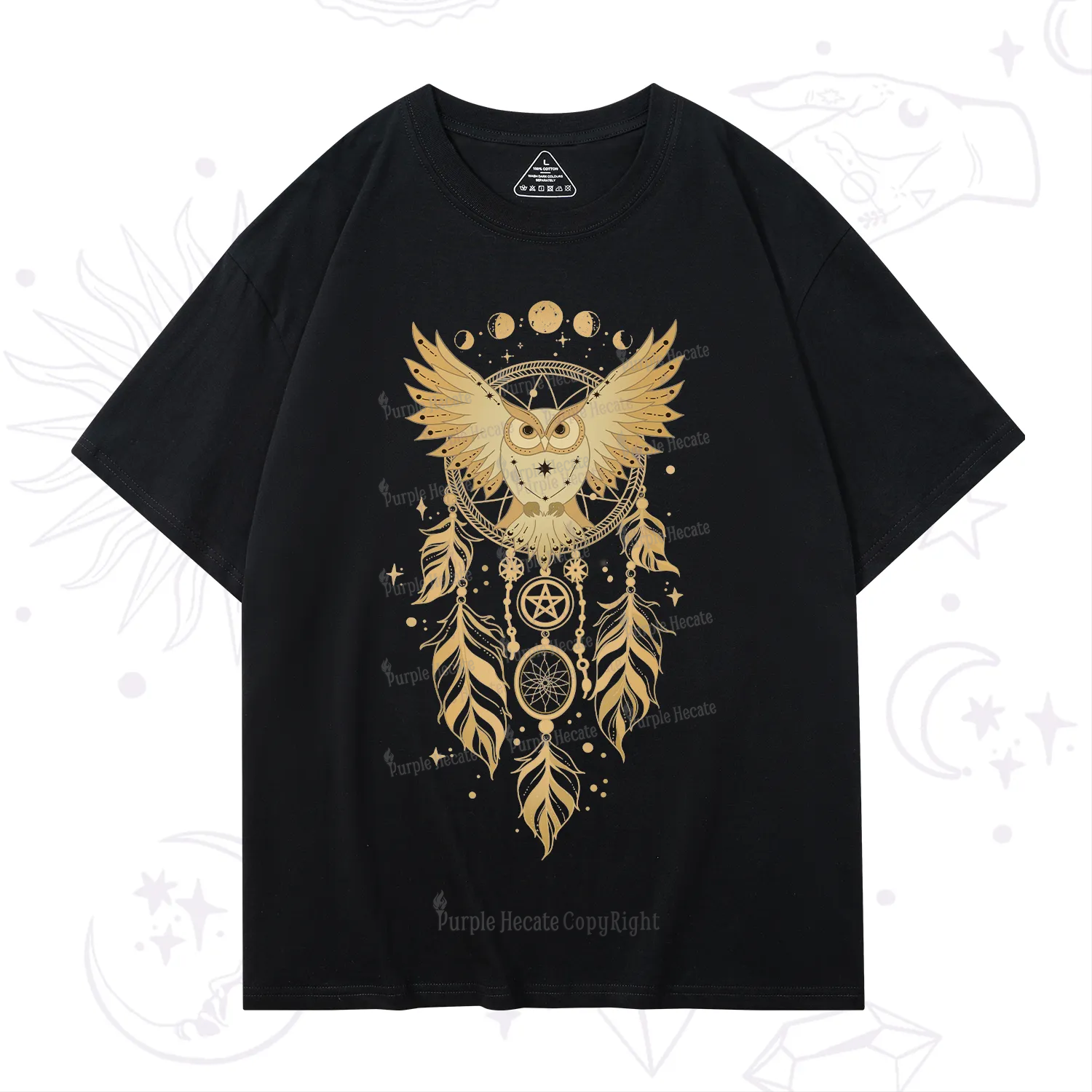 Purplehecate Mystical Owl Dreamcatcher T-Shirt