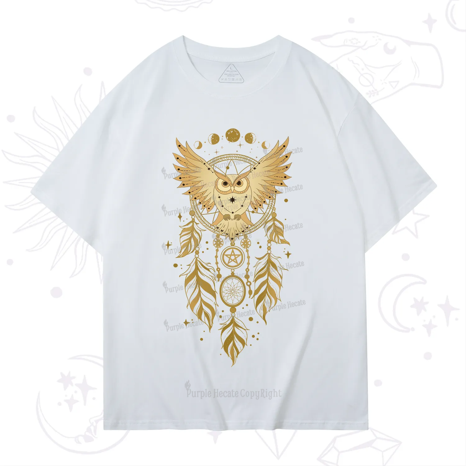 Purplehecate Mystical Owl Dreamcatcher T-Shirt