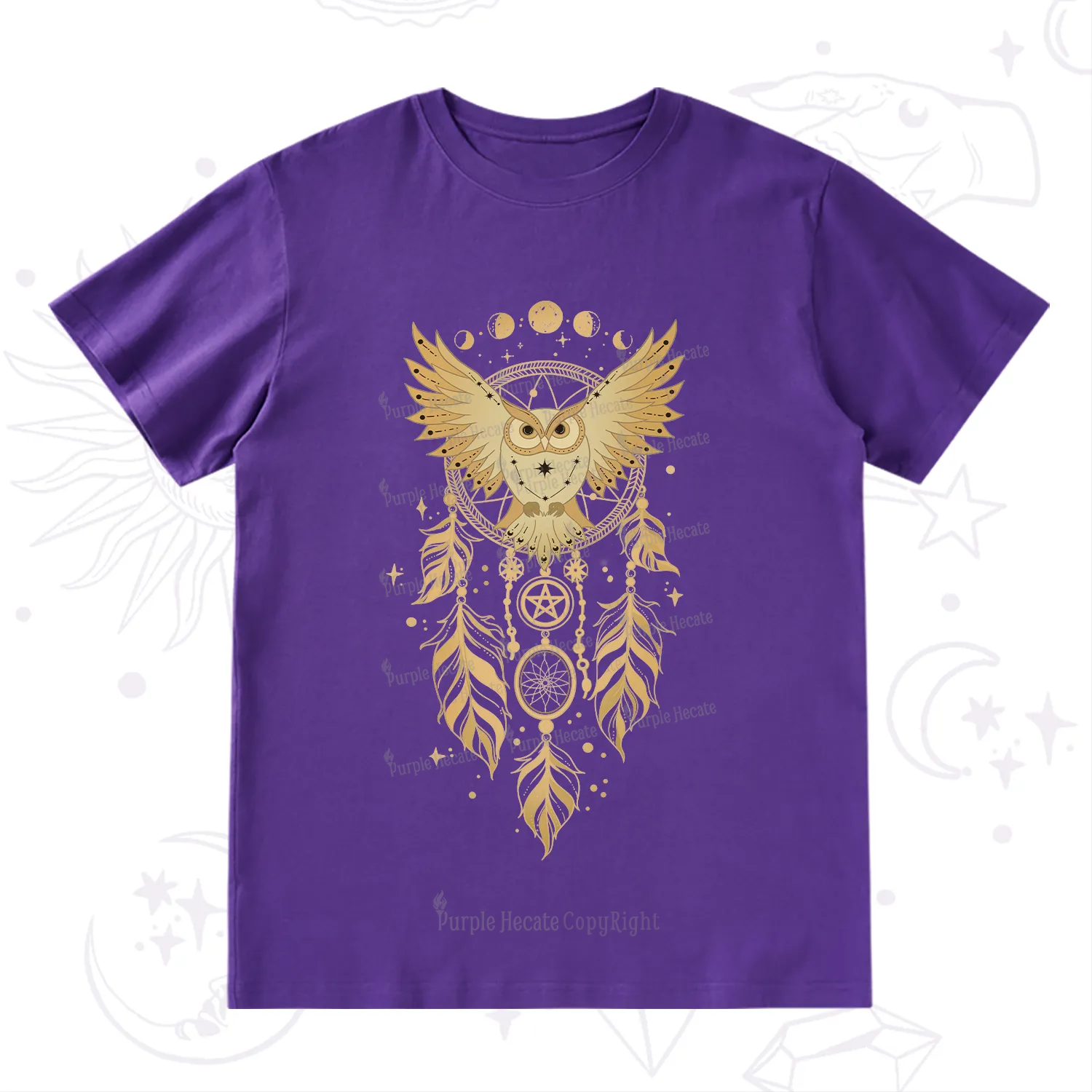 Purplehecate Mystical Owl Dreamcatcher T-Shirt