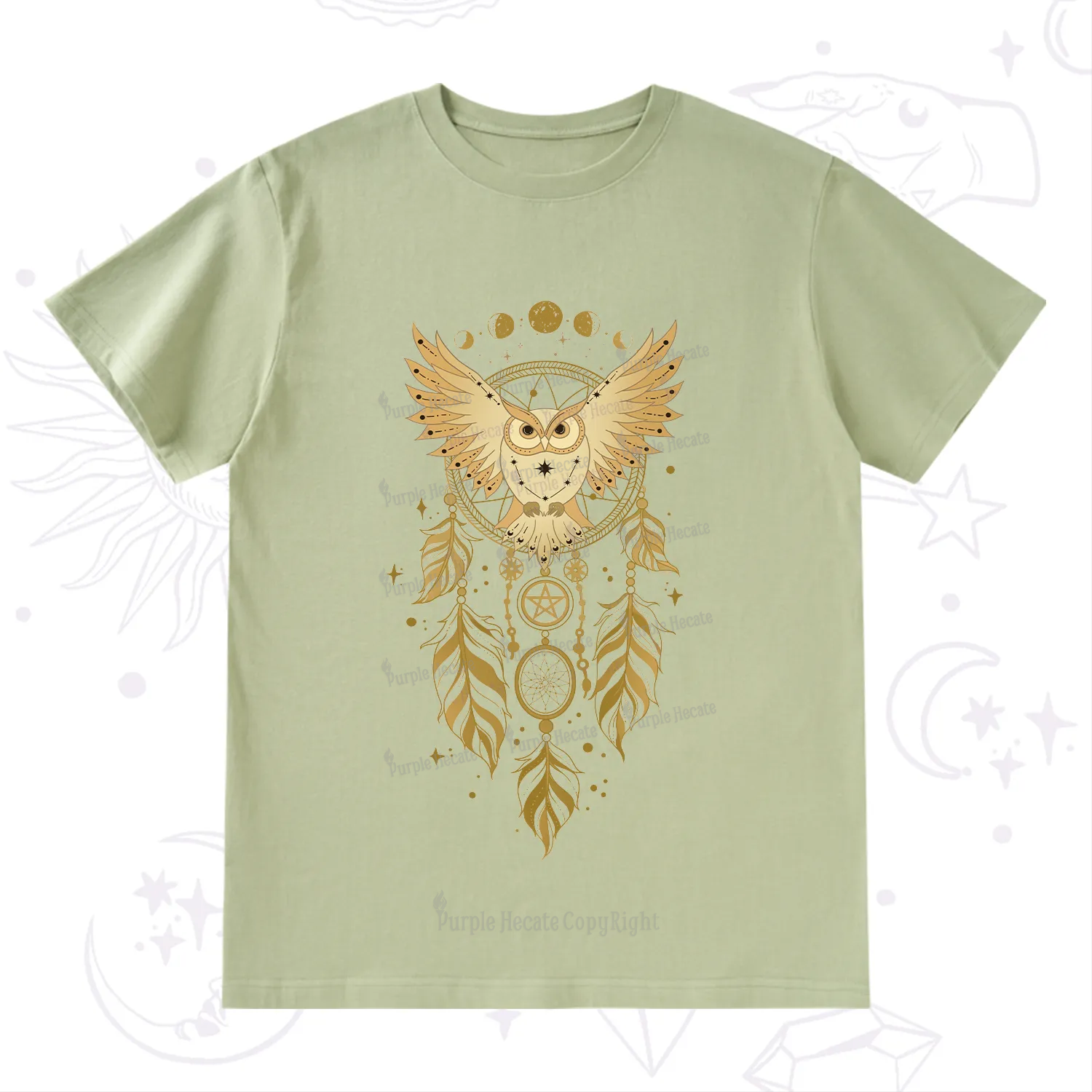 Purplehecate Mystical Owl Dreamcatcher T-Shirt