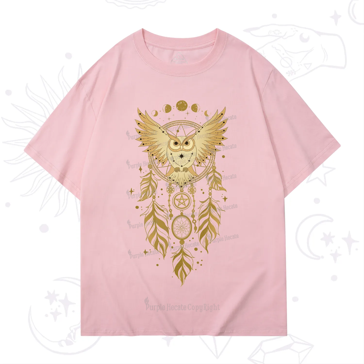 Purplehecate Mystical Owl Dreamcatcher T-Shirt
