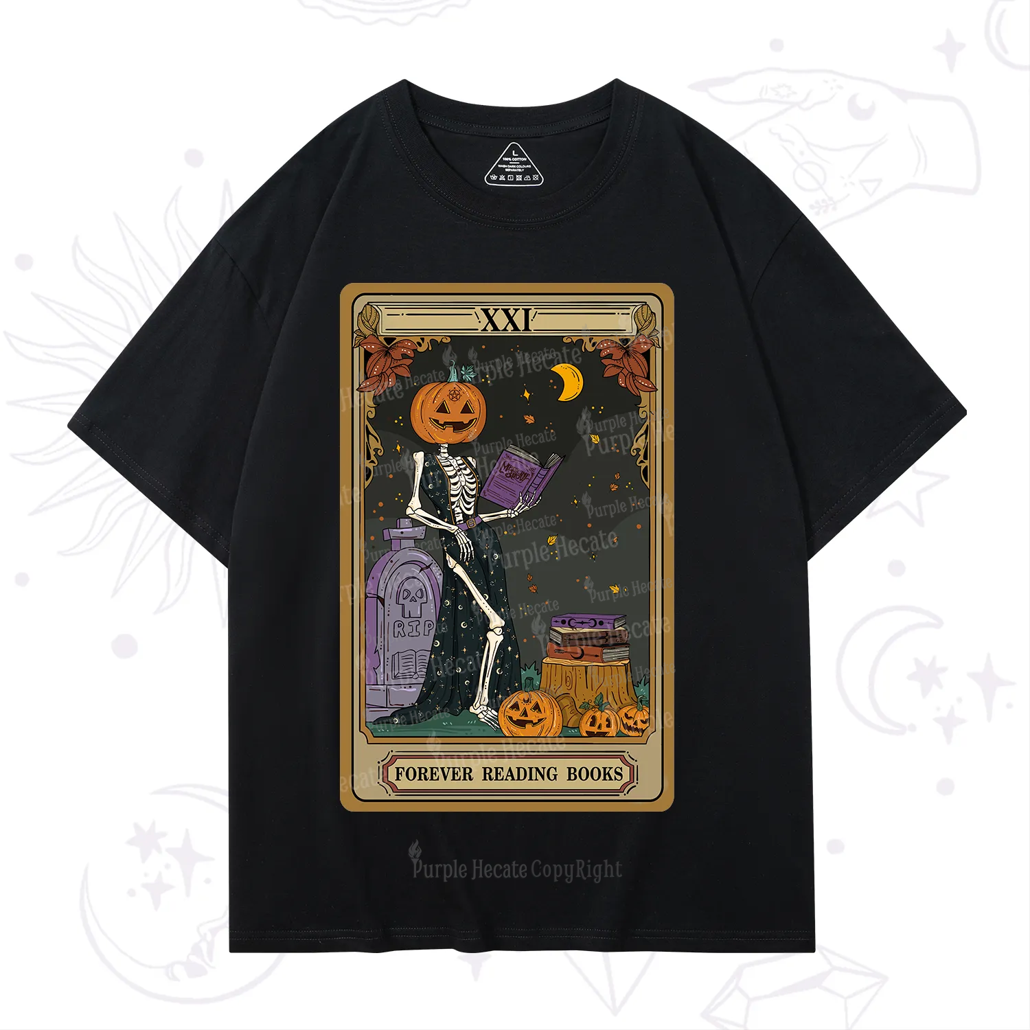 Purplehecate The Forever Reading Books Tarot Halloween T-Shirt