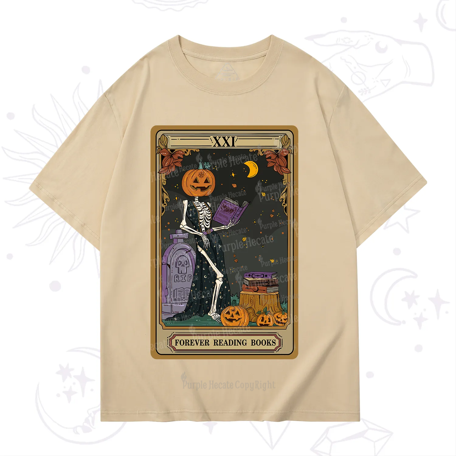 Purplehecate The Forever Reading Books Tarot Halloween T-Shirt