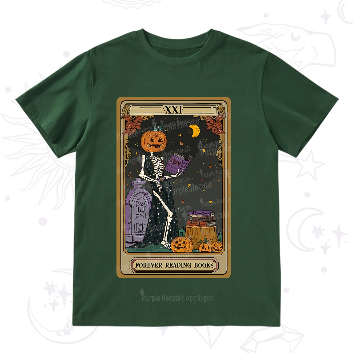 Purplehecate The Forever Reading Books Tarot Halloween T-Shirt