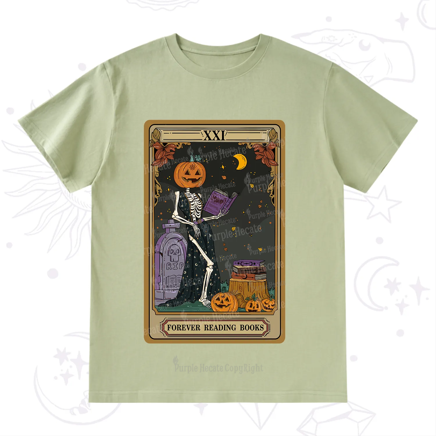 Purplehecate The Forever Reading Books Tarot Halloween T-Shirt