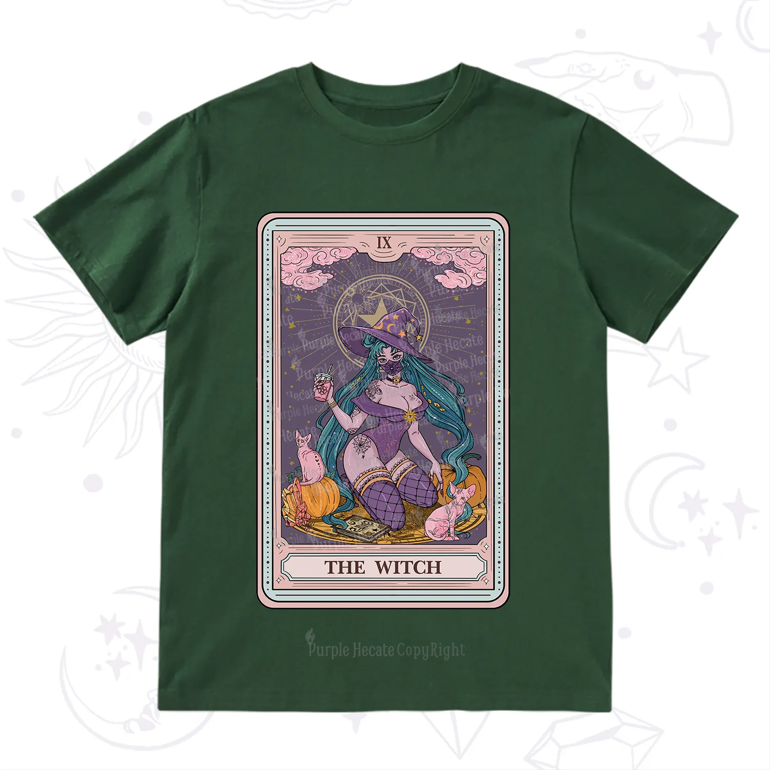 Purplehecate The Witch Tarot Halloween T-Shirt