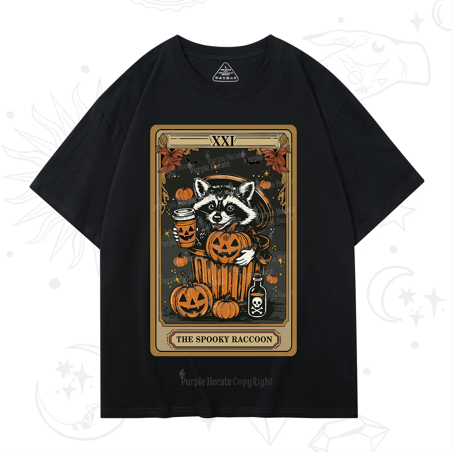 Purplehecate The Spooky Raccoon Tarot Halloween T-Shirt