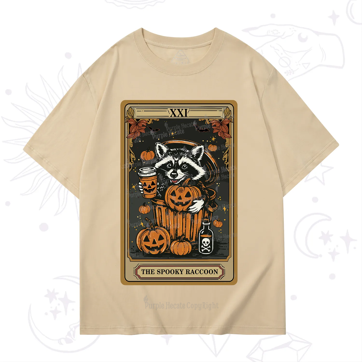 Purplehecate The Spooky Raccoon Tarot Halloween T-Shirt