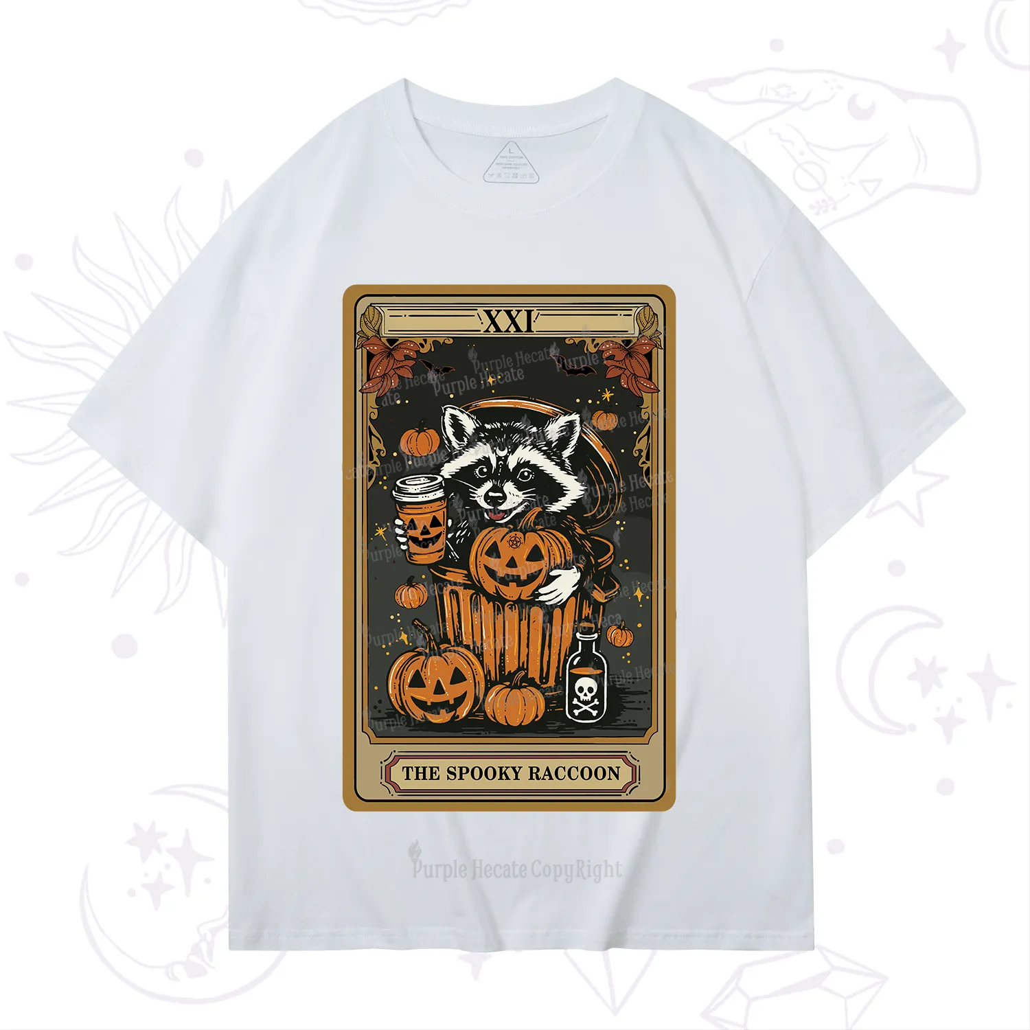 Purplehecate The Spooky Raccoon Tarot Halloween T-Shirt