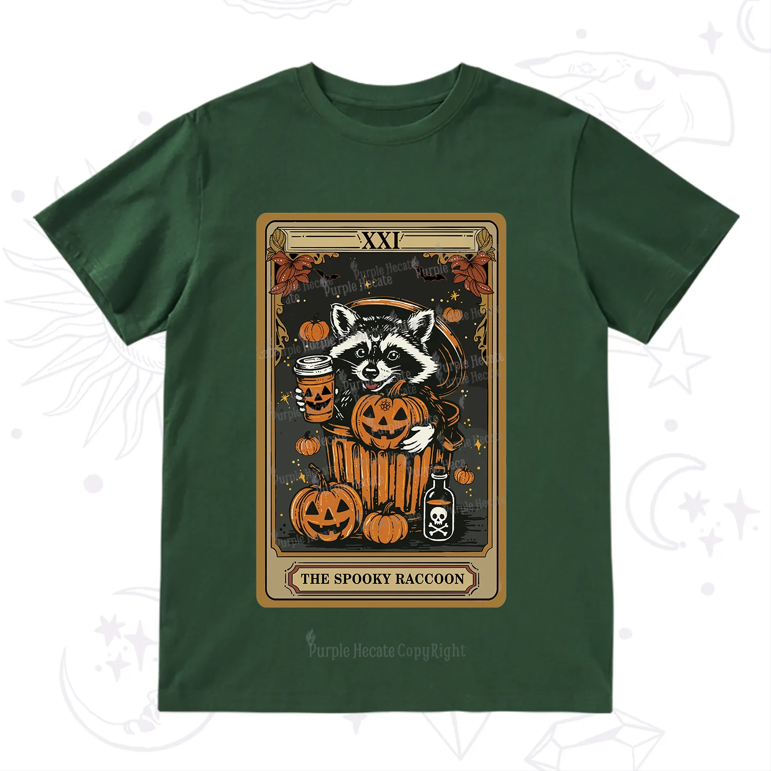 Purplehecate The Spooky Raccoon Tarot Halloween T-Shirt