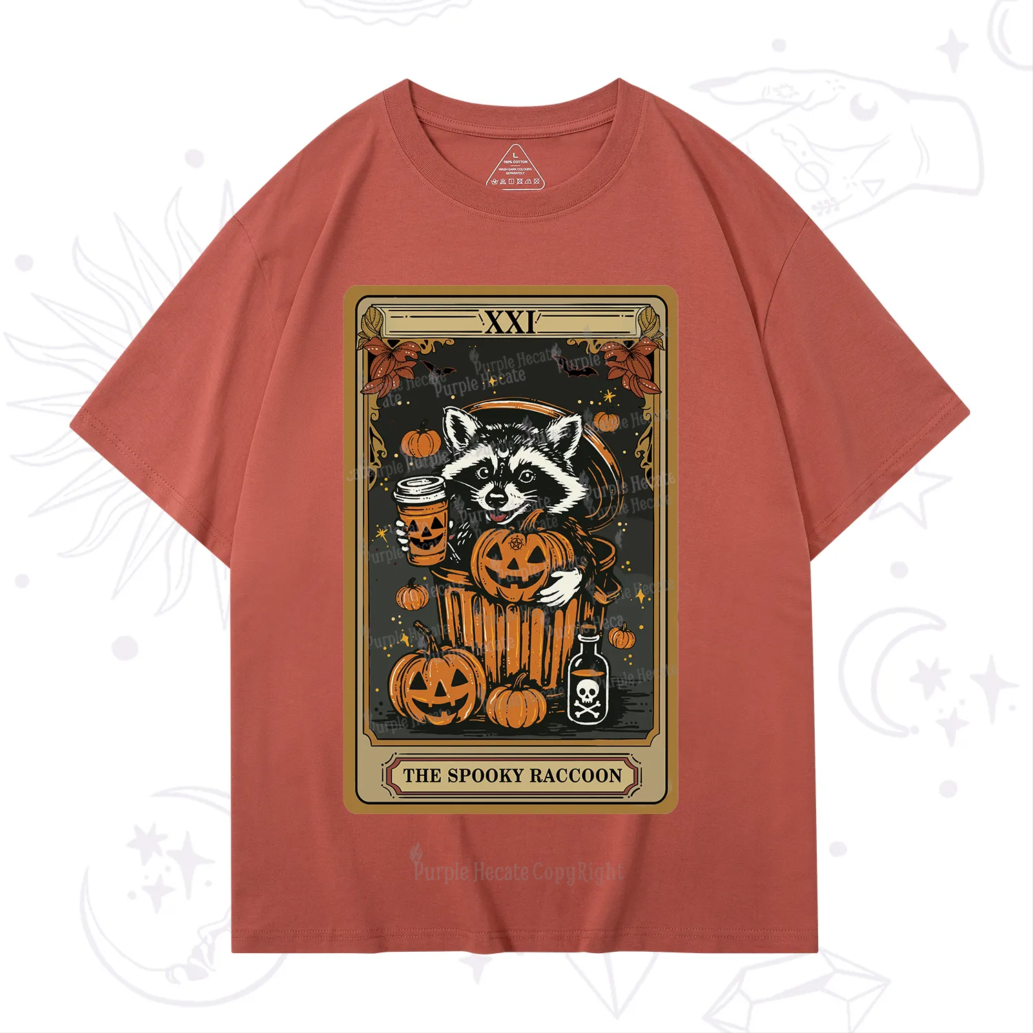 Purplehecate The Spooky Raccoon Tarot Halloween T-Shirt