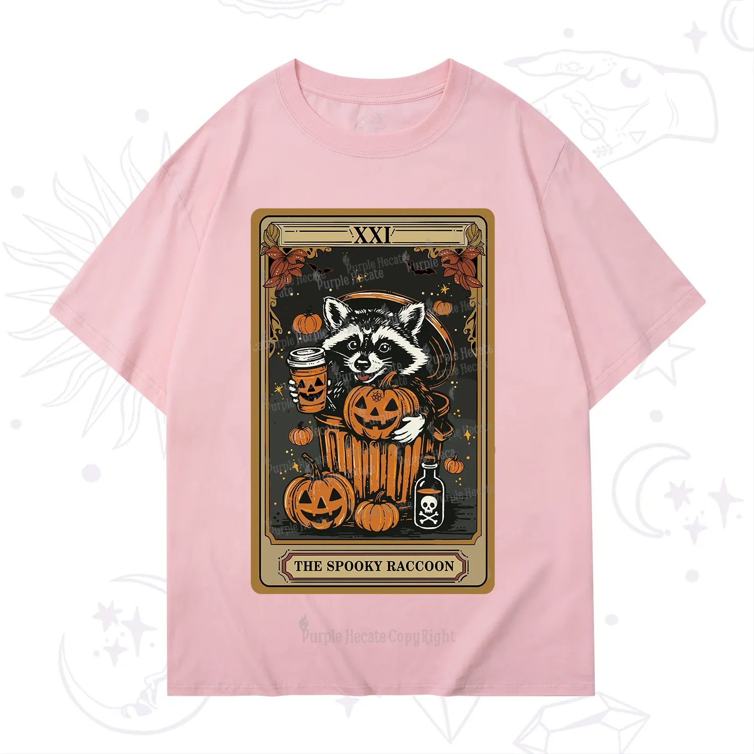 Purplehecate The Spooky Raccoon Tarot Halloween T-Shirt