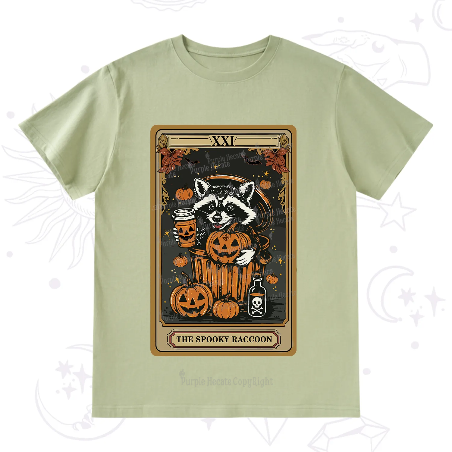 Purplehecate The Spooky Raccoon Tarot Halloween T-Shirt