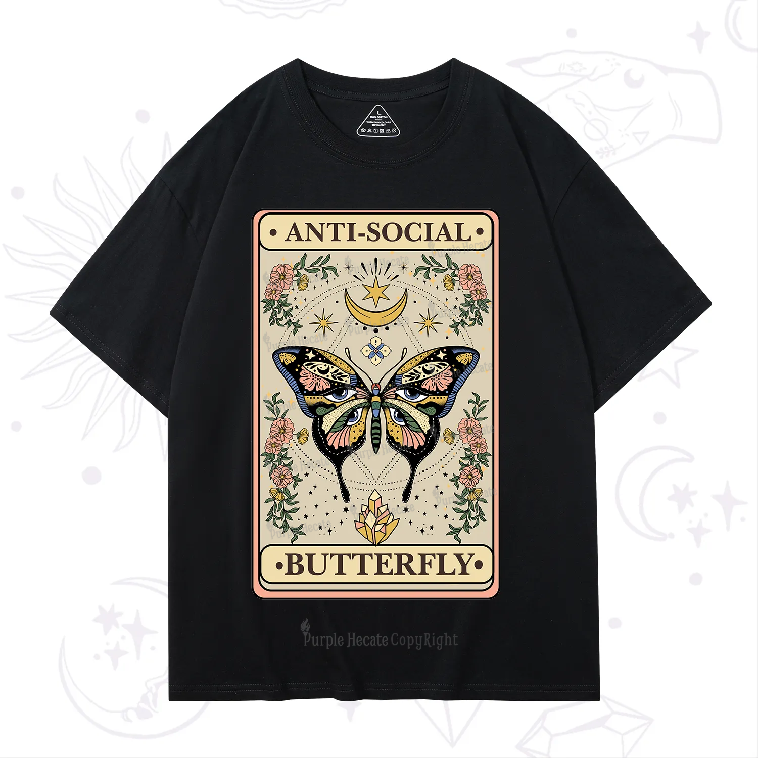 Purplehecate The Anti Social Nutterfly Oracle Card T-Shirt