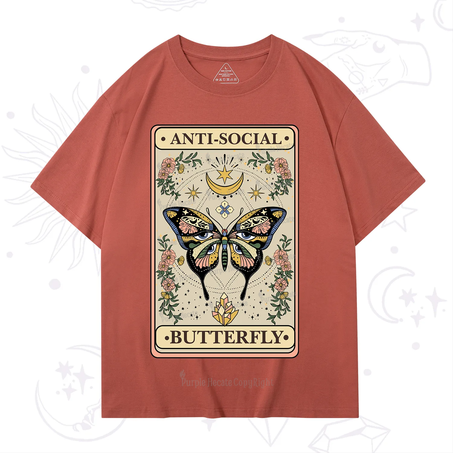 Purplehecate The Anti Social Nutterfly Oracle Card T-Shirt