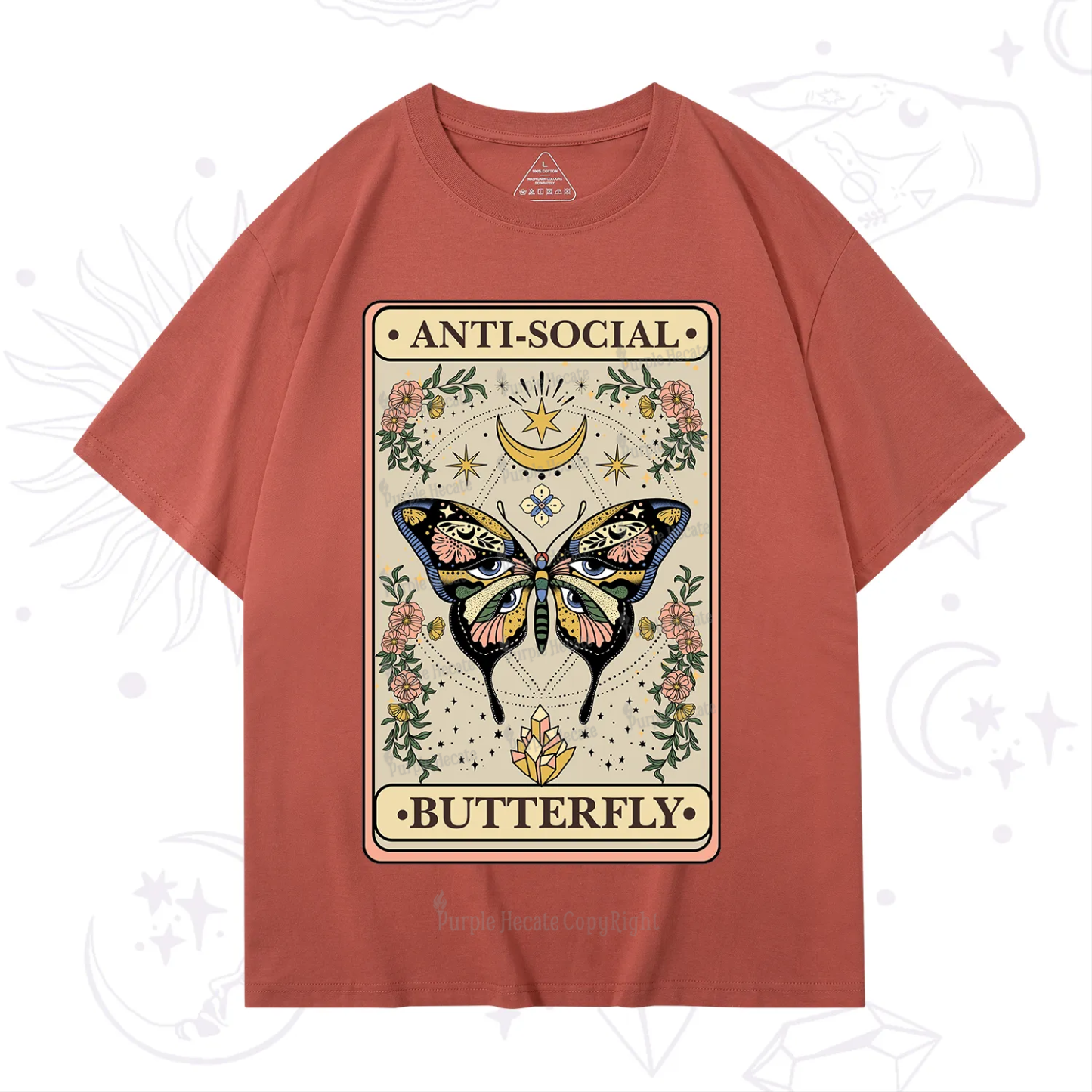 Purplehecate The Anti Social Nutterfly Oracle Card T-Shirt