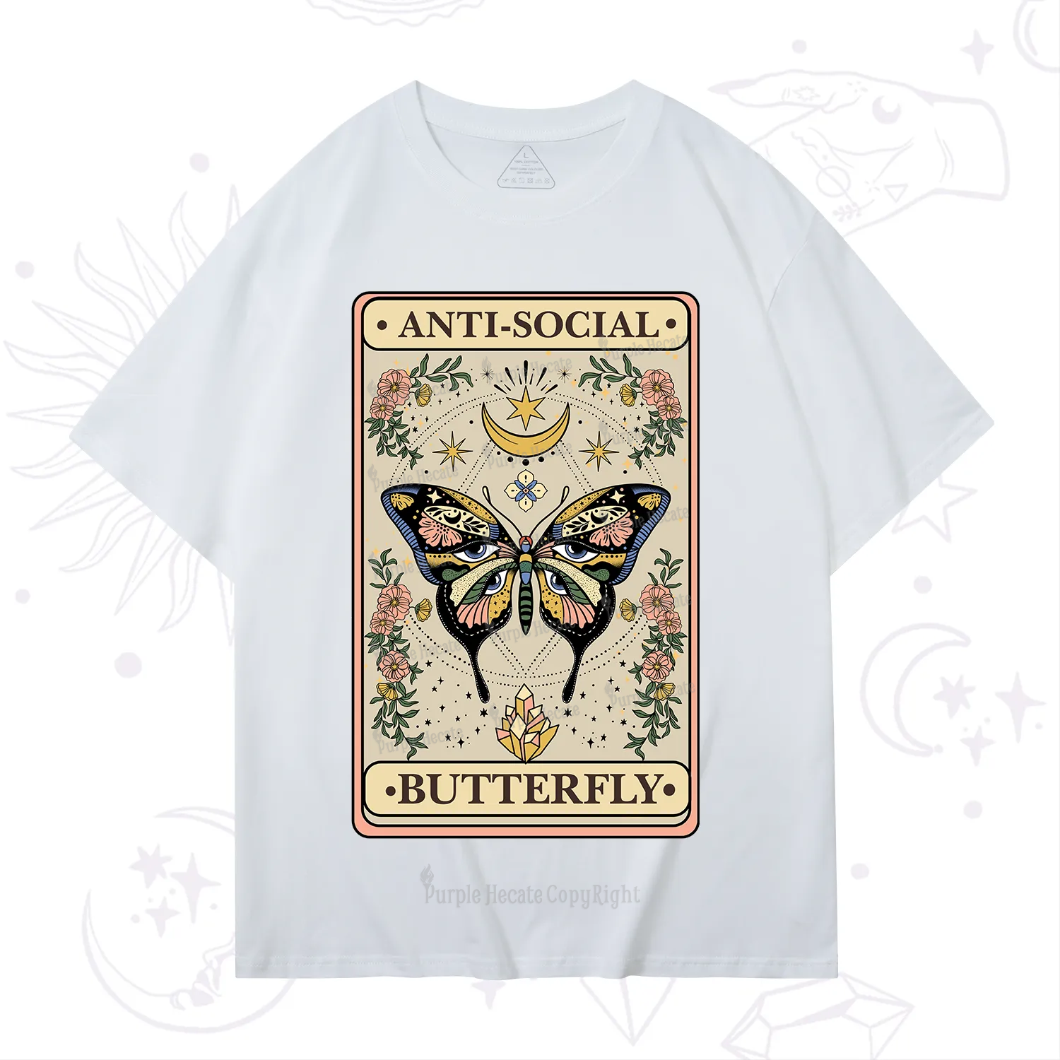 Purplehecate The Anti Social Nutterfly Oracle Card T-Shirt