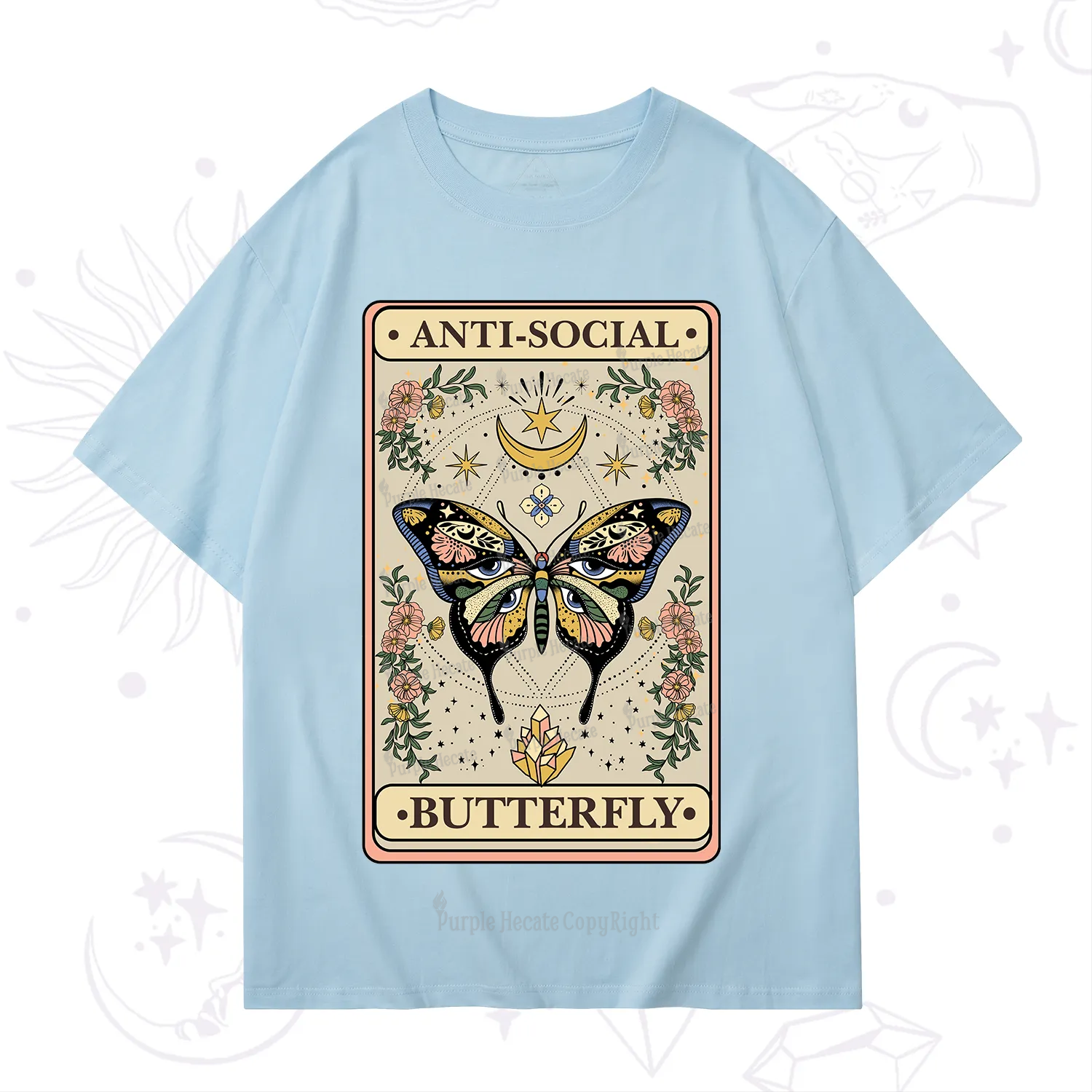 Purplehecate The Anti Social Nutterfly Oracle Card T-Shirt