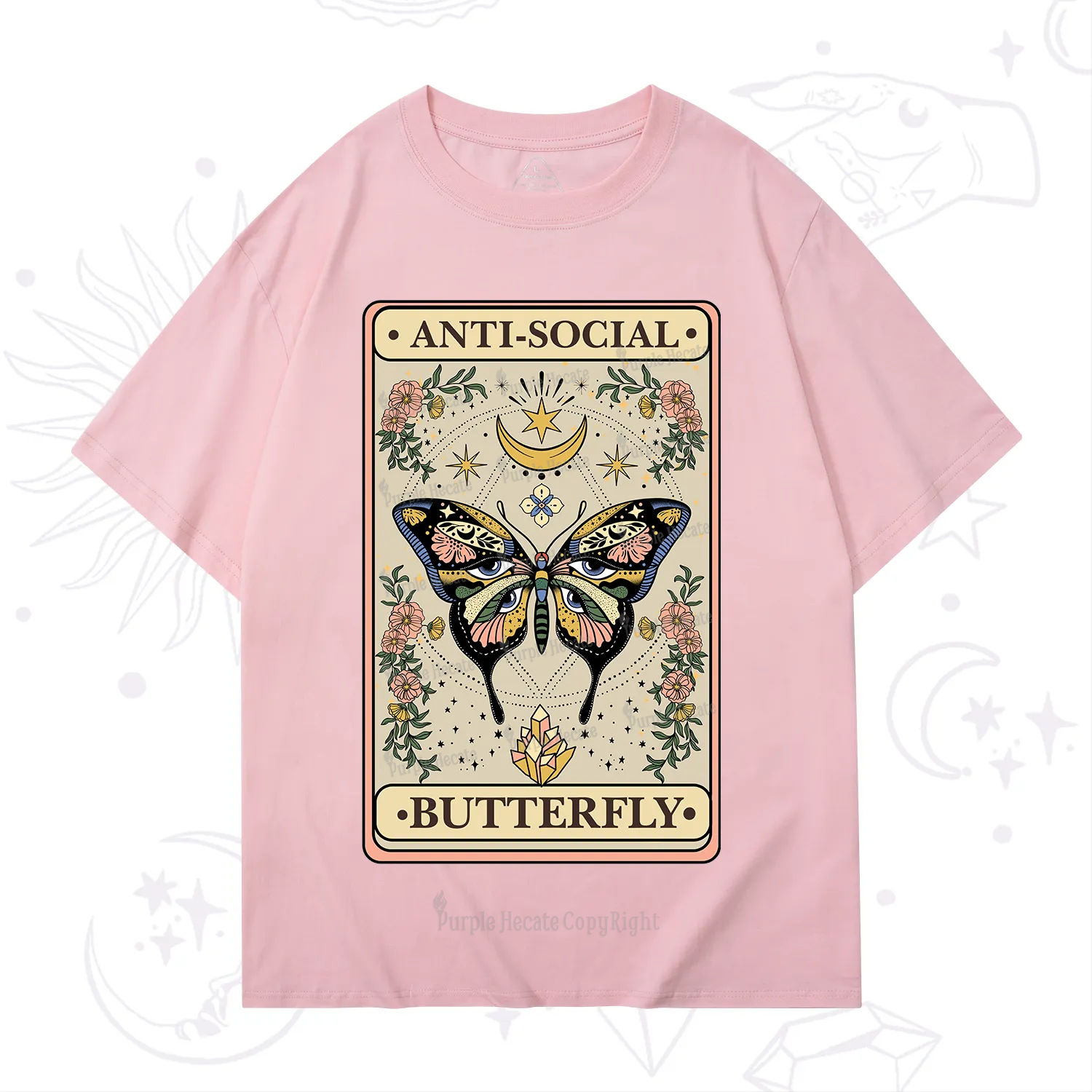 Purplehecate The Anti Social Nutterfly Oracle Card T-Shirt