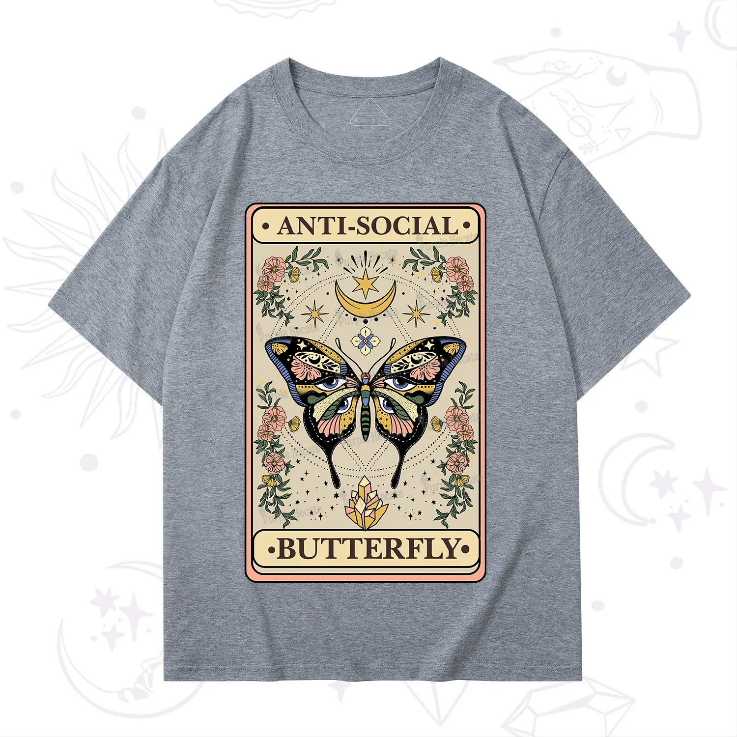 Purplehecate The Anti Social Nutterfly Oracle Card T-Shirt