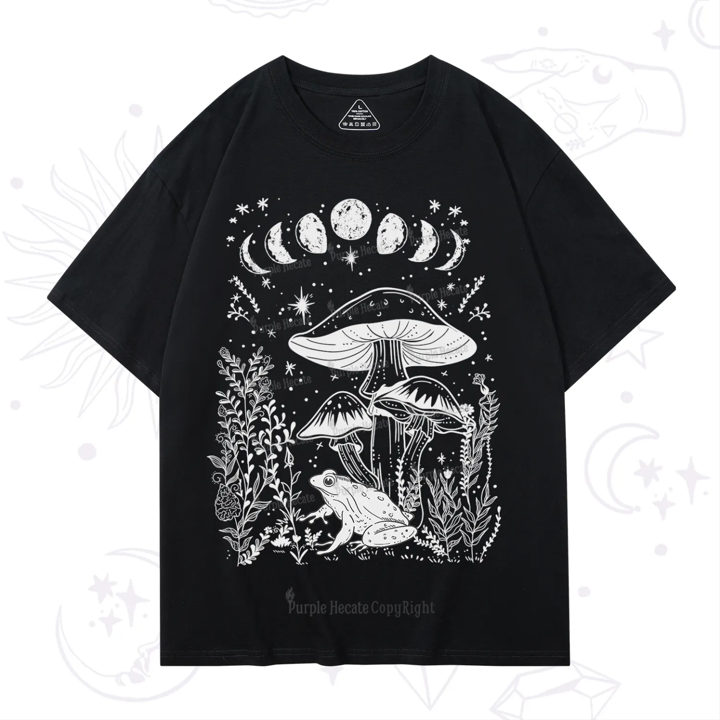 Purplehecate Celestial Frog Mushrooms T-Shirt