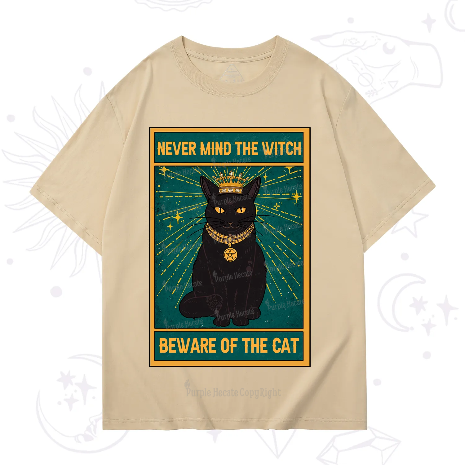 Purplehecate The Never Mind The Witch Beware Of The Cat Oracle Card T-Shirt