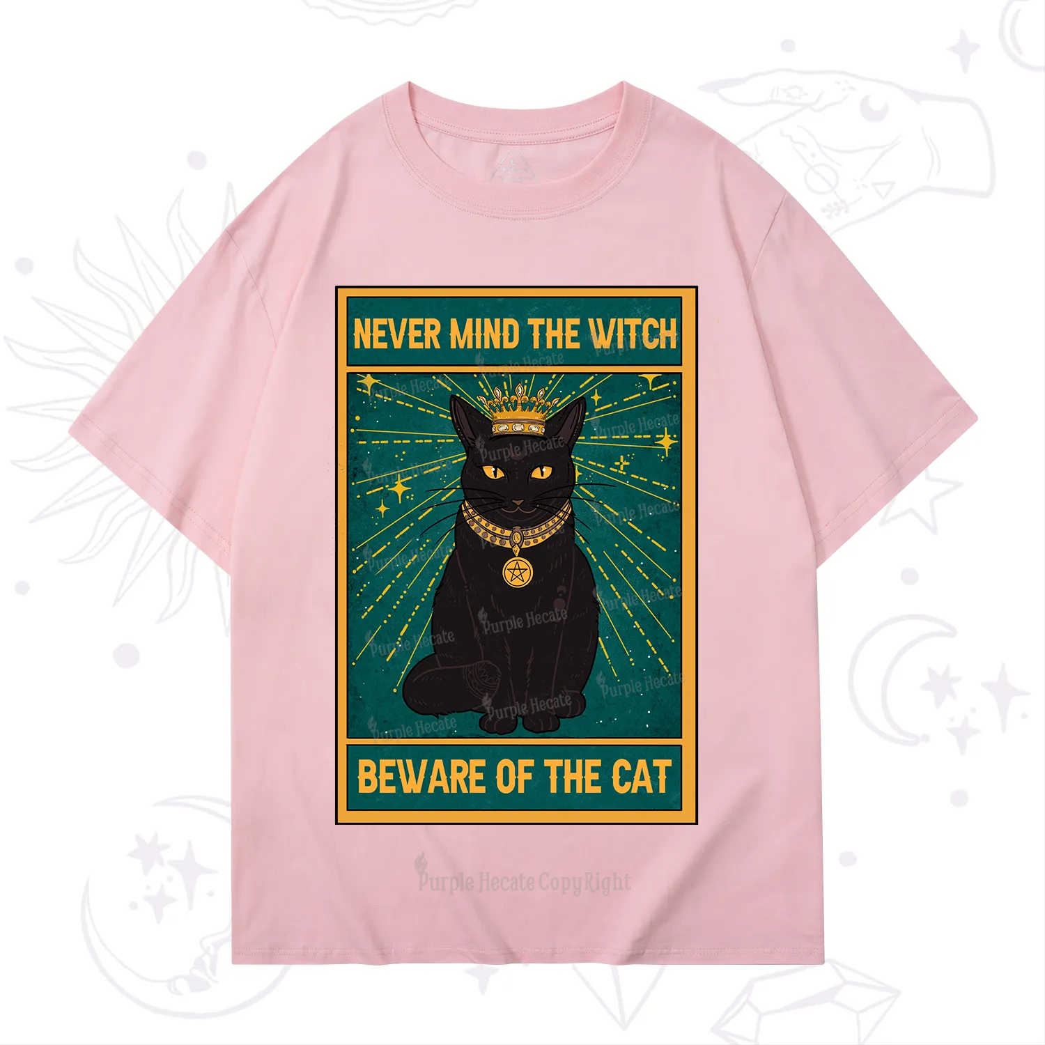 Purplehecate The Never Mind The Witch Beware Of The Cat Oracle Card T-Shirt
