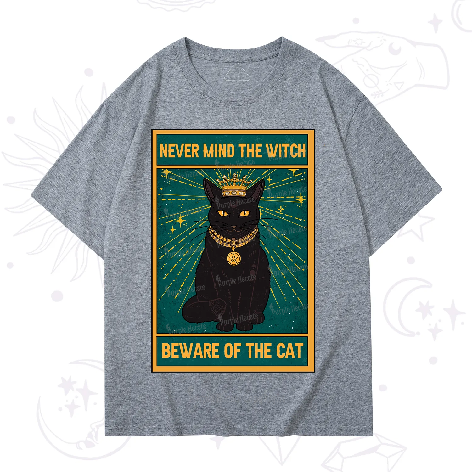 Purplehecate The Never Mind The Witch Beware Of The Cat Oracle Card T-Shirt