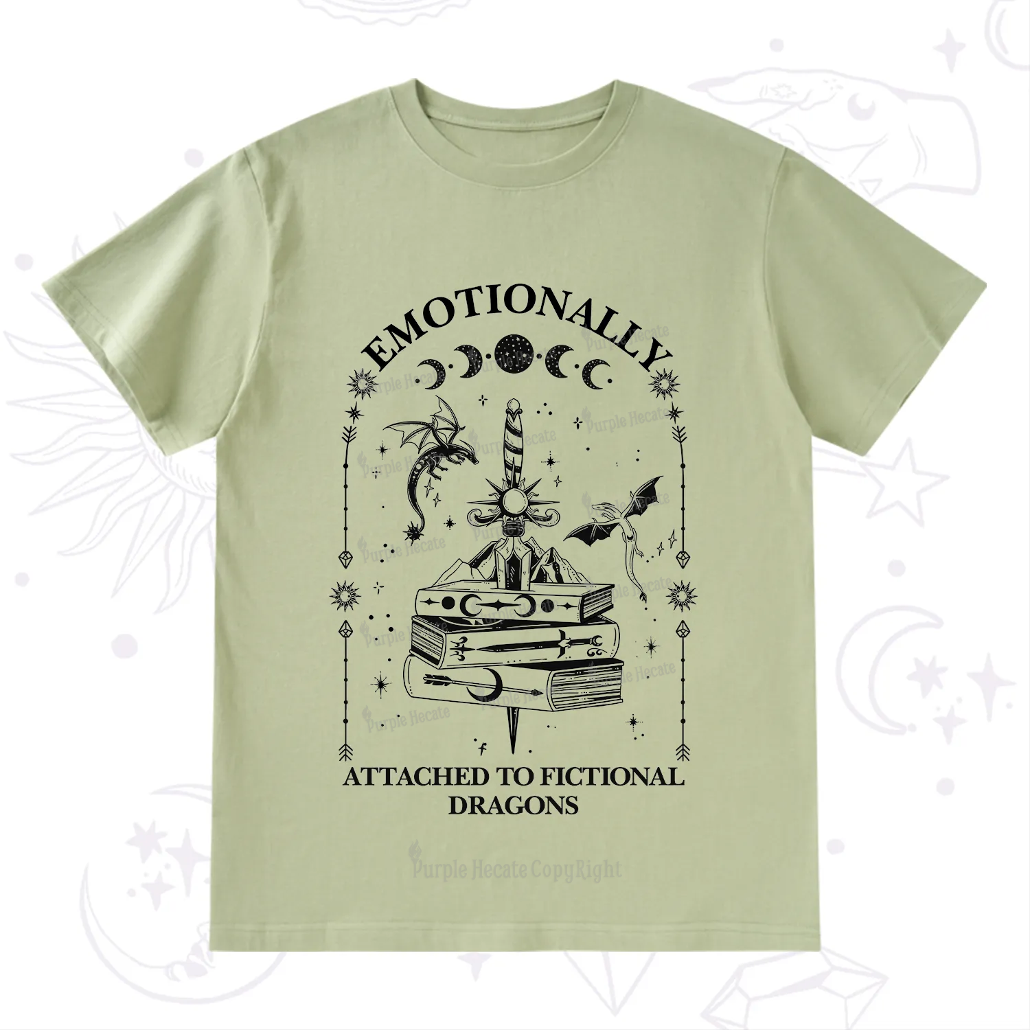 Purplehecate Emotionally Attached to Fictional Dragons T-Shirt