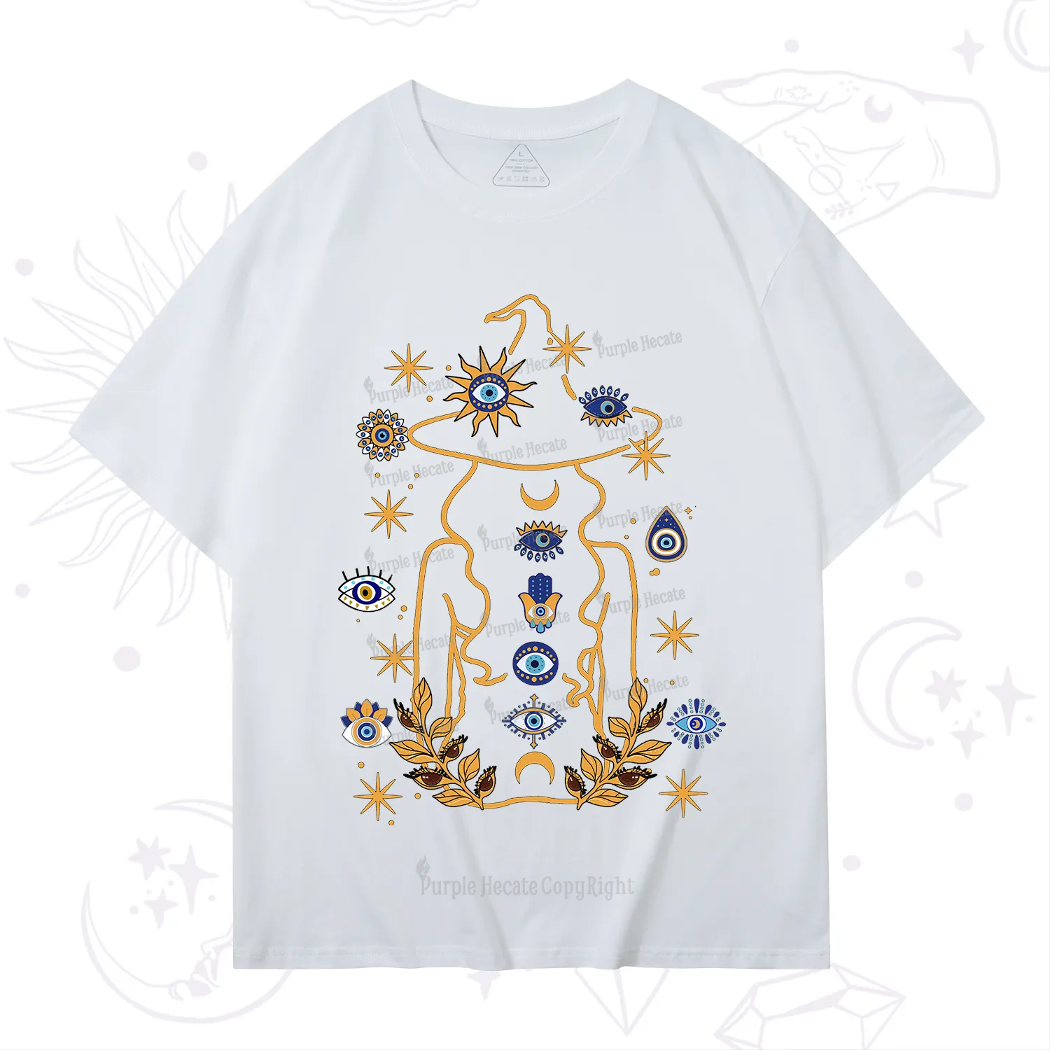 Purplehecate Evil Eye Woman Back T-Shirt