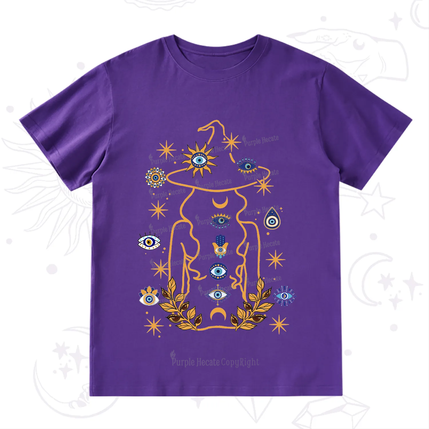 Purplehecate Evil Eye Woman Back T-Shirt