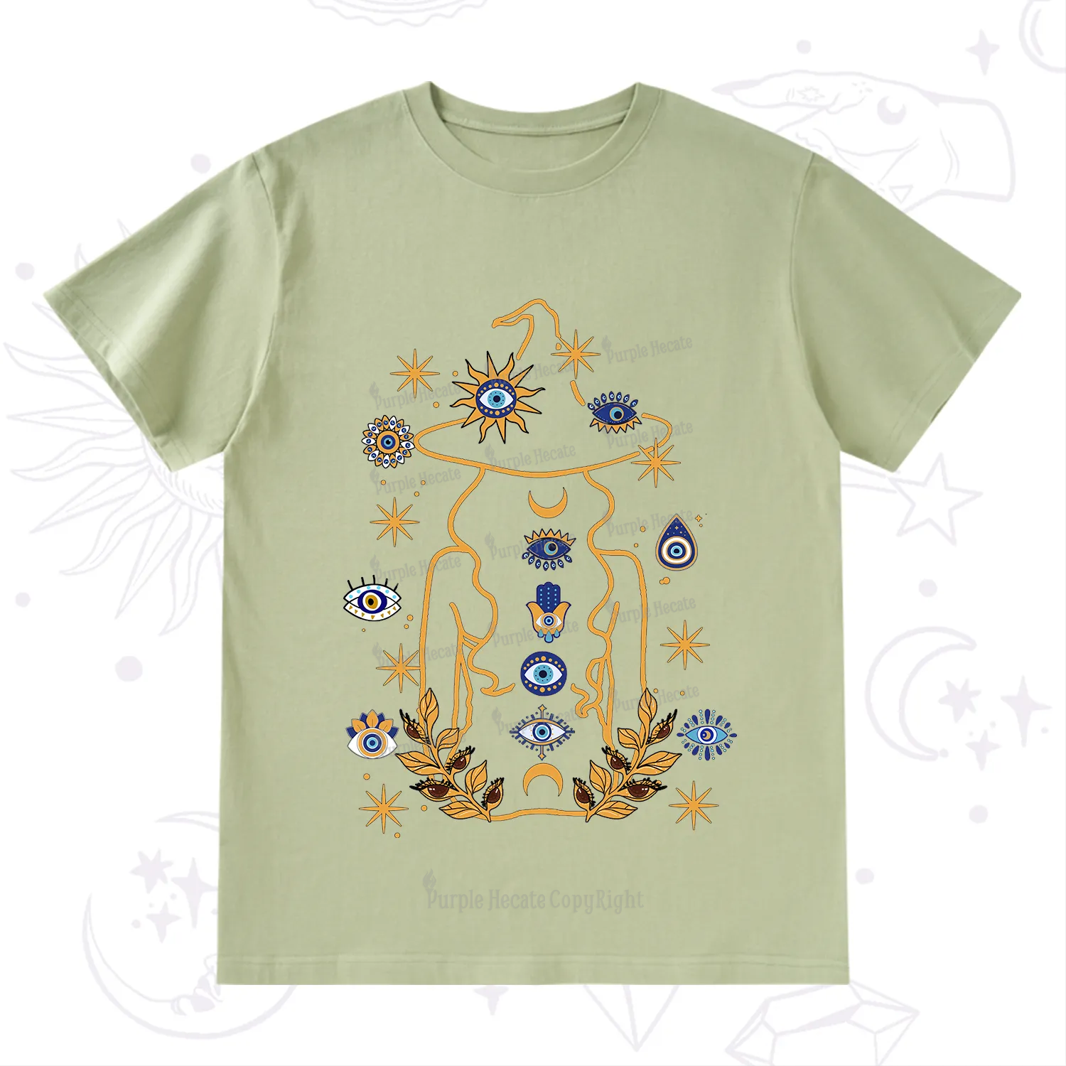 Purplehecate Evil Eye Woman Back T-Shirt
