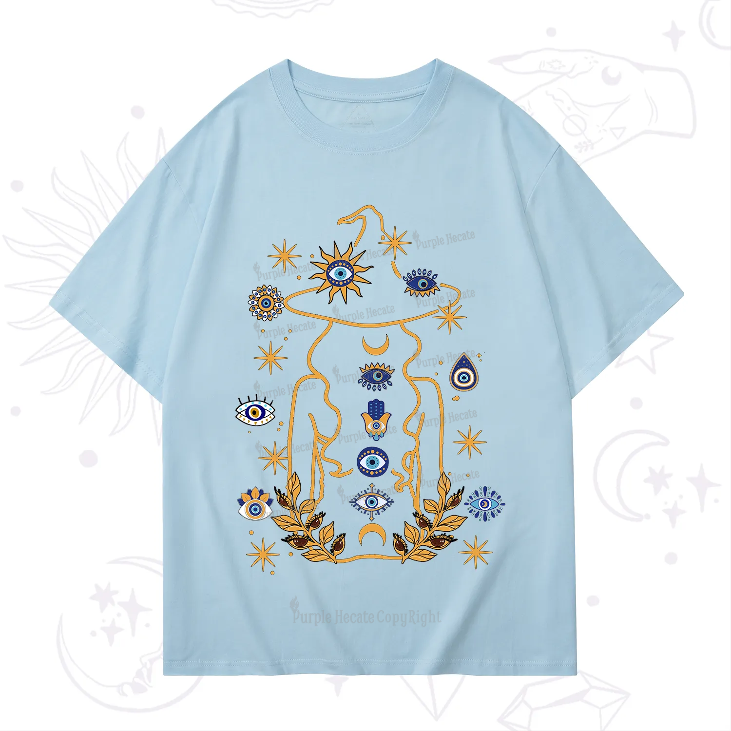 Purplehecate Evil Eye Woman Back T-Shirt