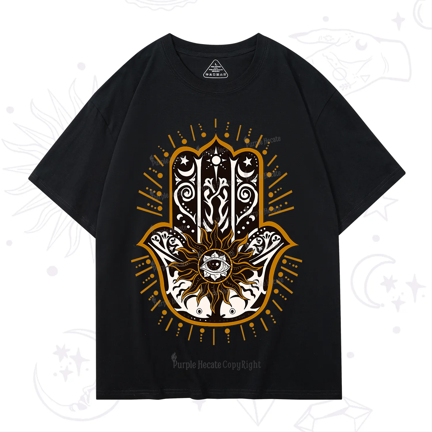Purplehecate The Sun Eye Hamsa T-Shirt