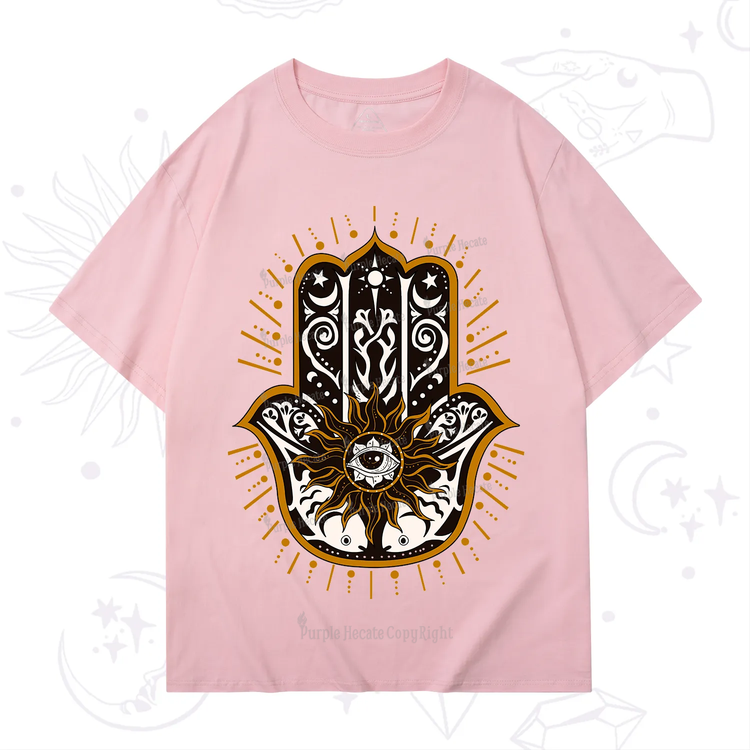 Purplehecate The Sun Eye Hamsa T-Shirt