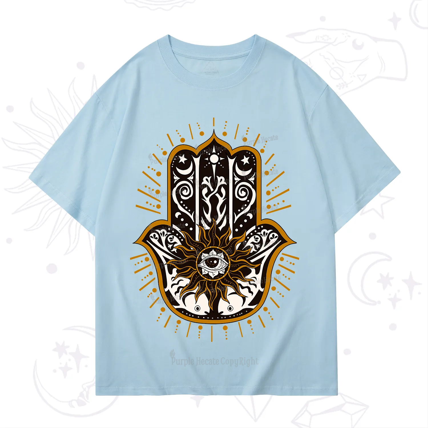 Purplehecate The Sun Eye Hamsa T-Shirt