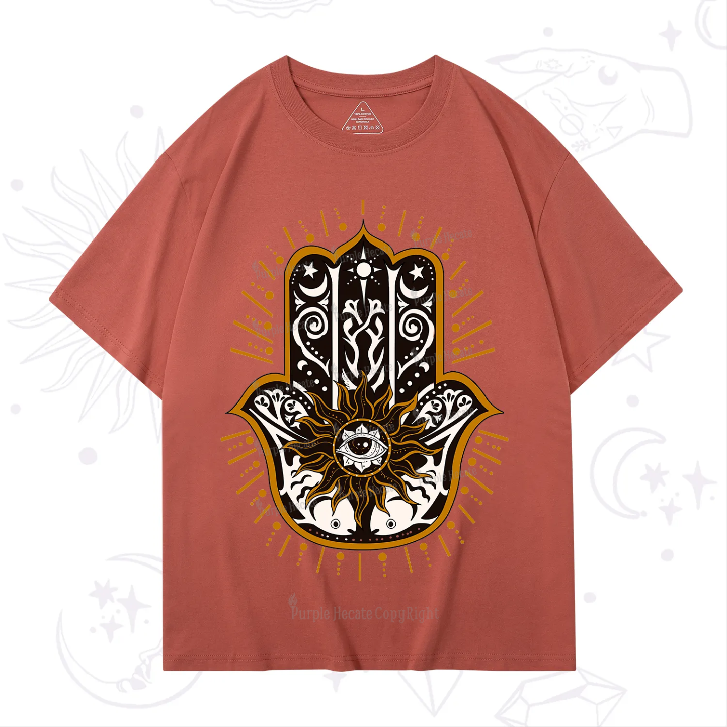 Purplehecate The Sun Eye Hamsa T-Shirt
