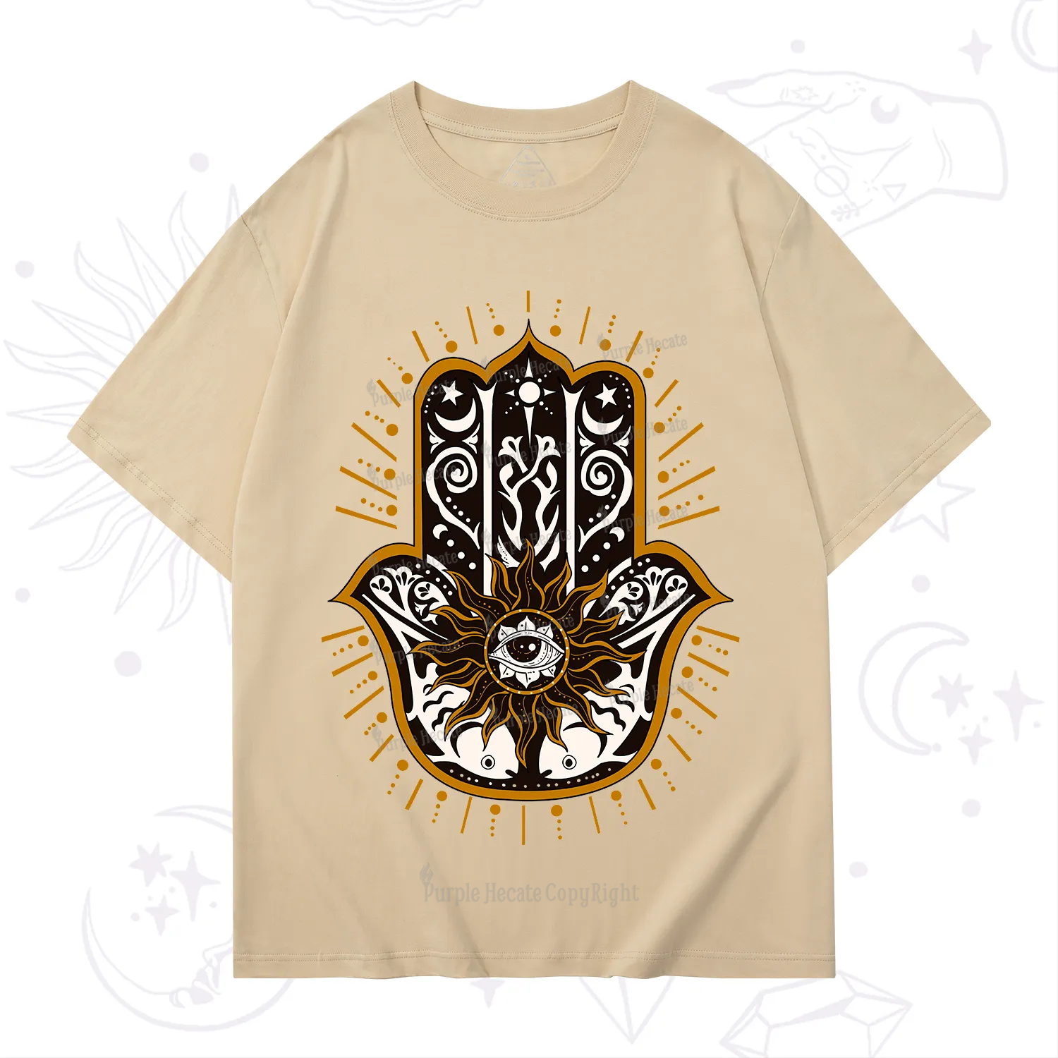 Purplehecate The Sun Eye Hamsa T-Shirt