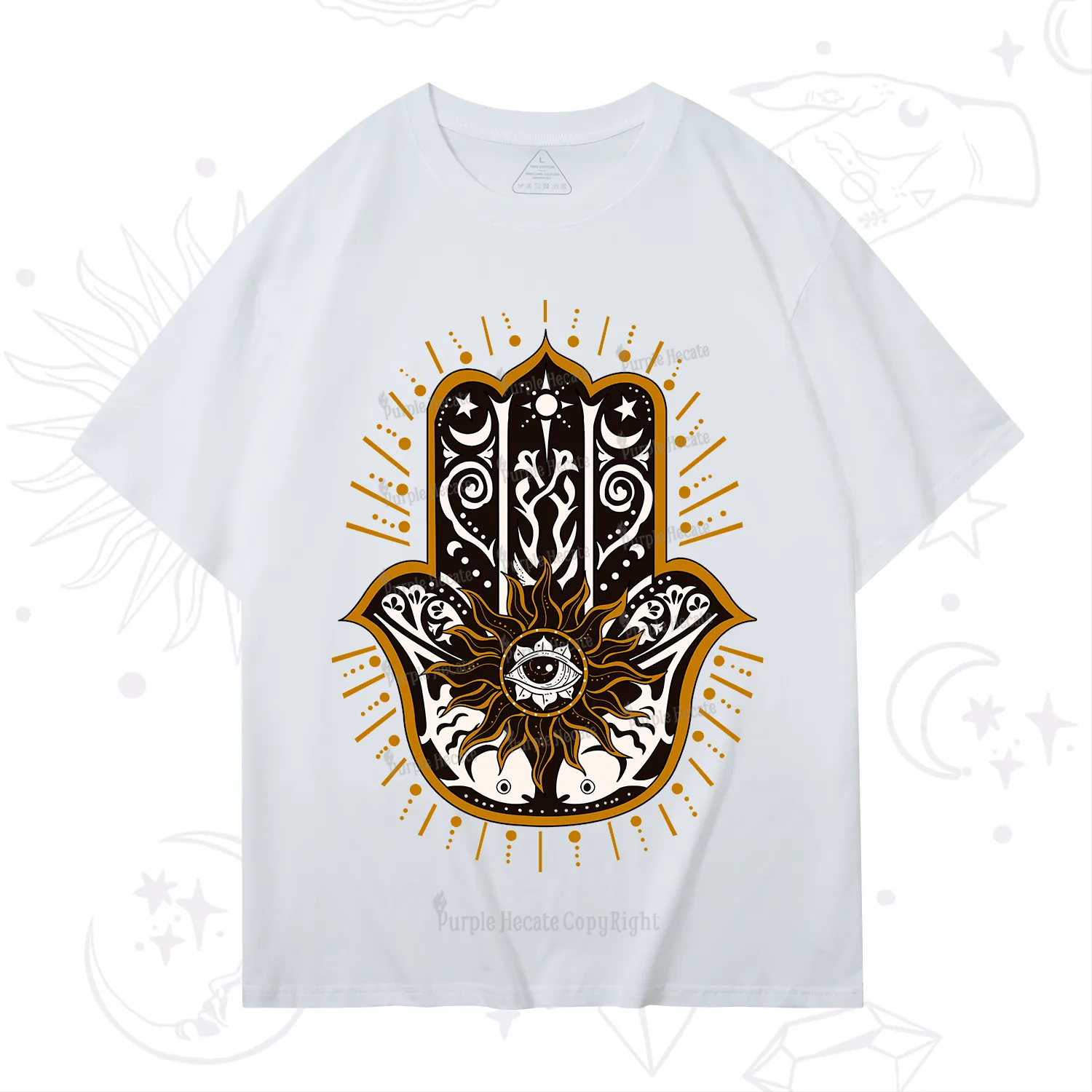 Purplehecate The Sun Eye Hamsa T-Shirt