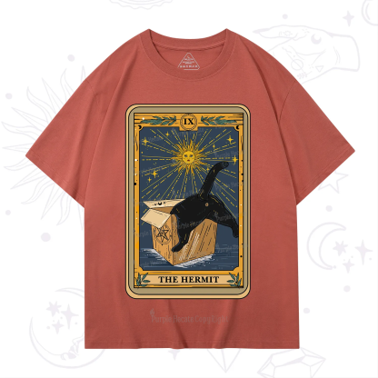 Purplehecate The Cardboard Hermit Cat Tarot T-Shirt