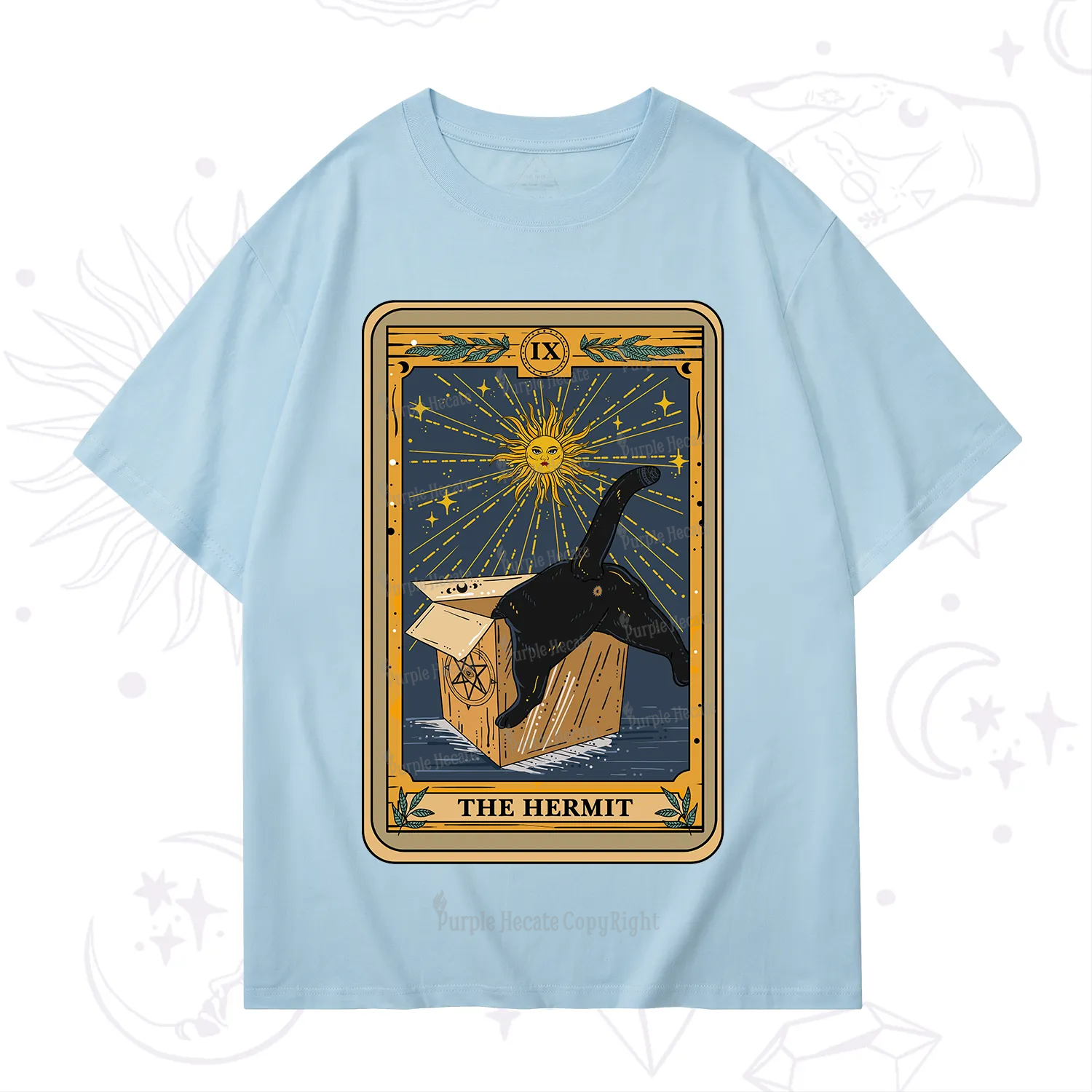 Purplehecate The Cardboard Hermit Cat Tarot T-Shirt