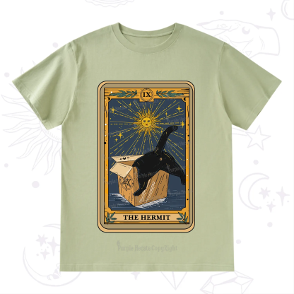 Purplehecate The Cardboard Hermit Cat Tarot T-Shirt