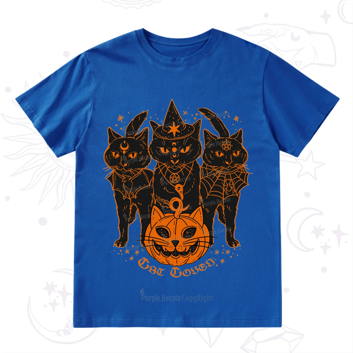 Purplehecate Pumpkin Witch Cat Coven Halloween T-Shirt