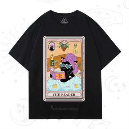 Purplehecate The Reader Cat Tarot T-Shirt