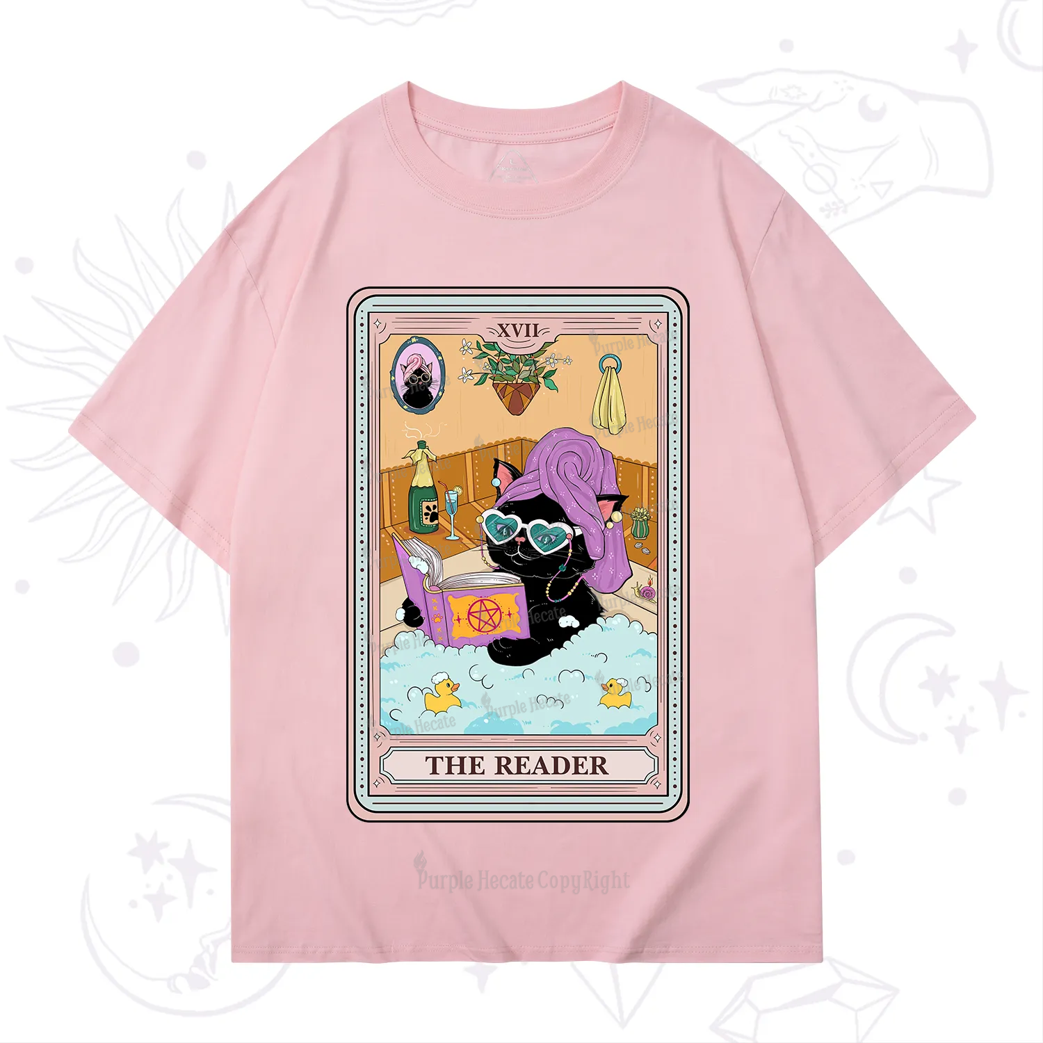 Purplehecate The Reader Cat Tarot T-Shirt