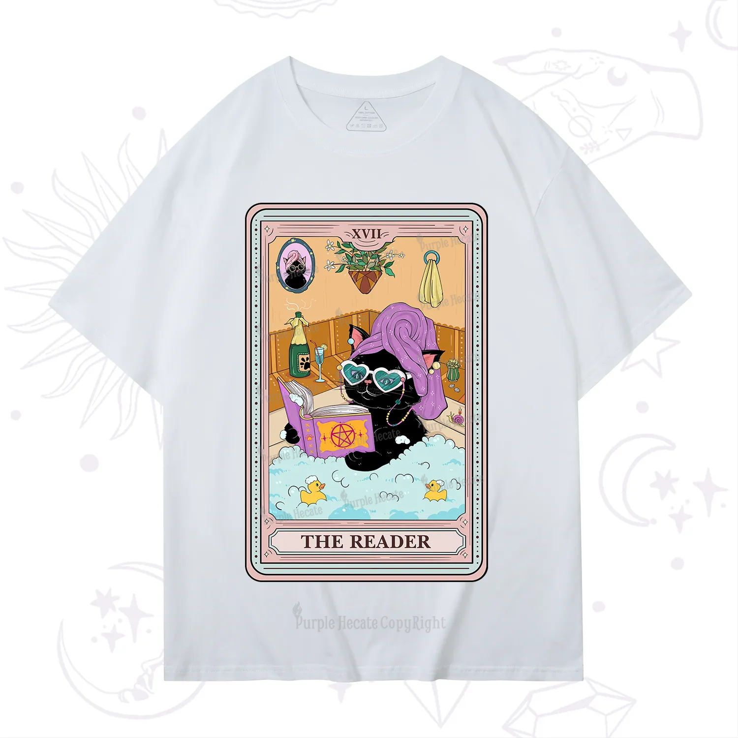 Purplehecate The Reader Cat Tarot T-Shirt